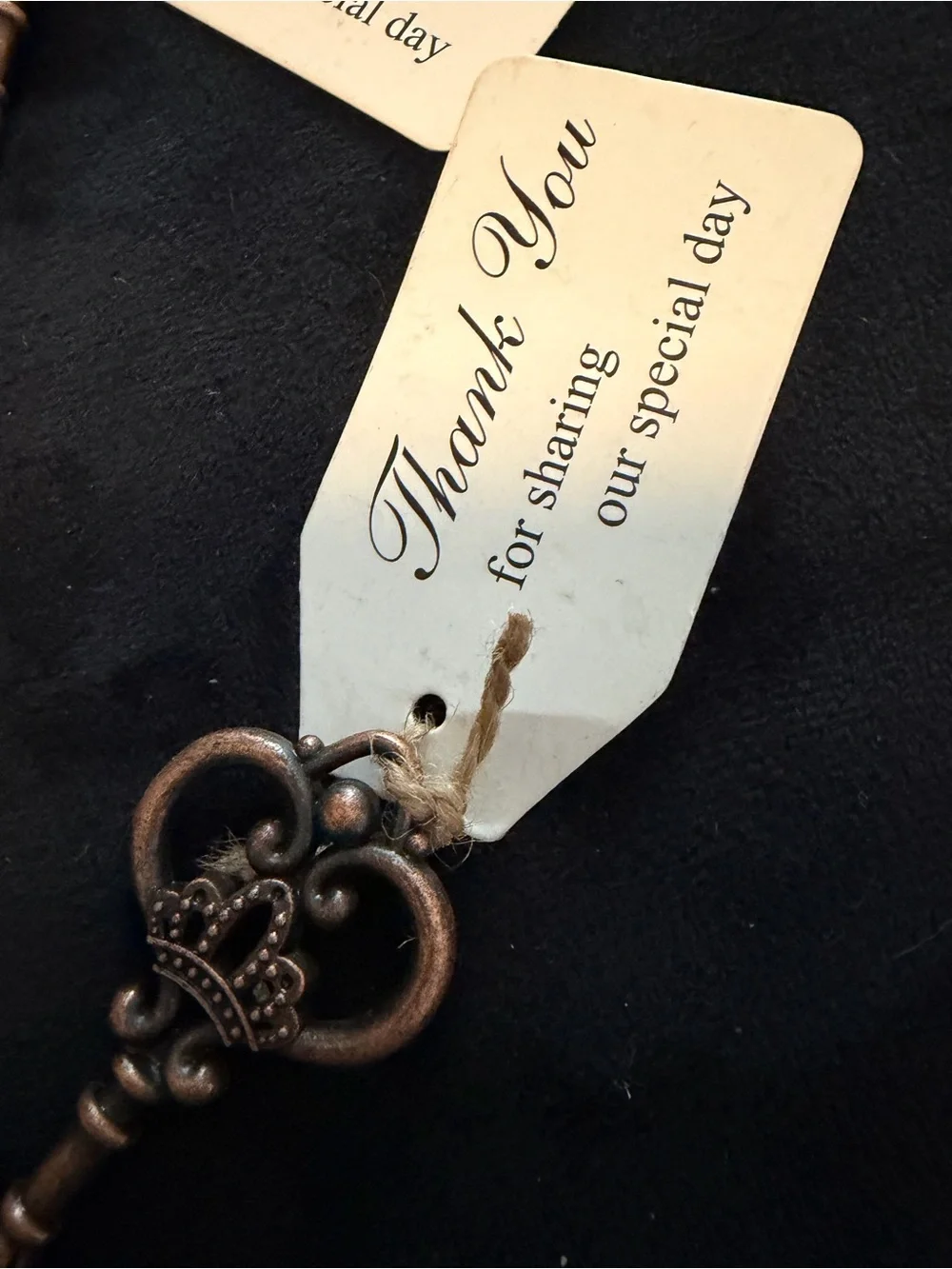 Copper Heart Skeleton Key Party Favors – Thank You Tags Included